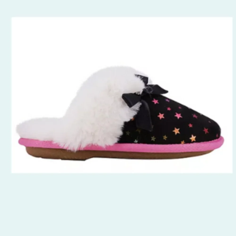 NWT Juicy by Juicy Couture Sonora Girls Slip-On Slippers Black SZ 4-5 🌟🌟